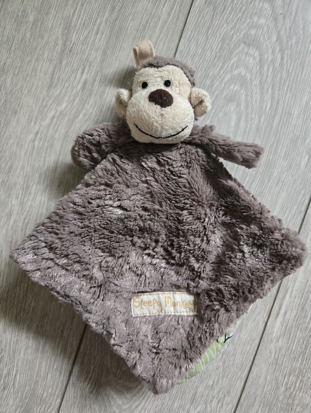Jelly Cat Sleepy Monkey Soft Book - Plush Book Blanket - Brown